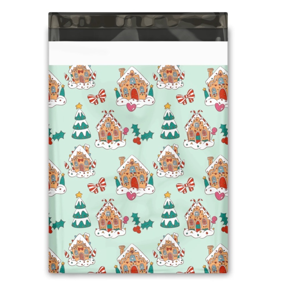 LAST SET!🏠 20 GINGERBREAD HOUSE Poly Mailers 10 x 13 inch - Picture 2 of 6